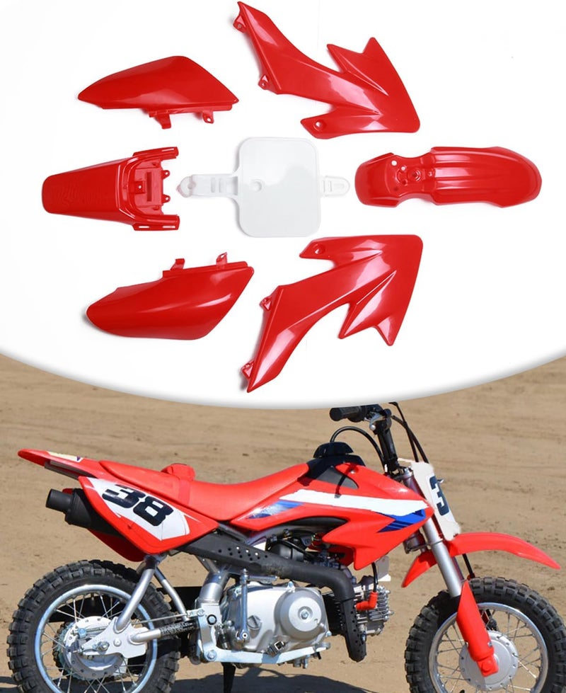 NACORE XR/CRF 50 Plastics Fairing Fender Kit For SDG SSR And More Dirt Pit Bike, RED - Image 1